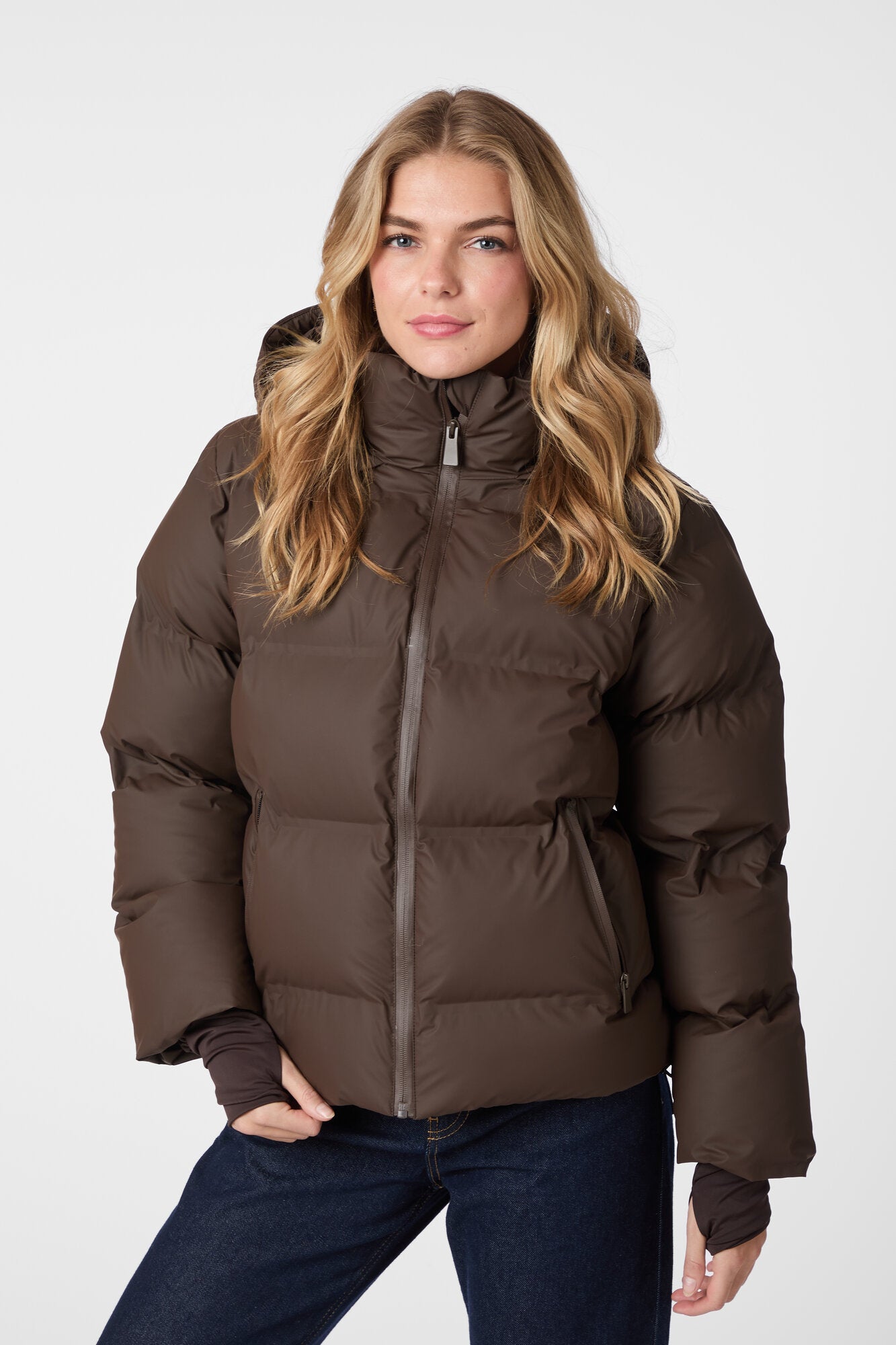 Fox Puffer dunjakke - Dark Brown